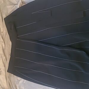 Pinko Women's Dark Pinstripe Pants, Wide Leg, Capri